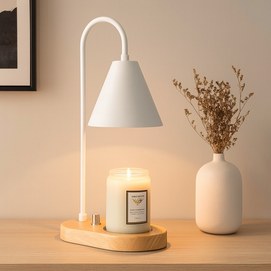 Candle Heater with Wood Base