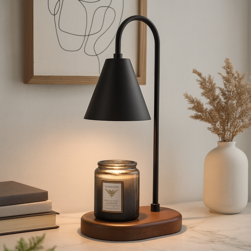 Candle Heater with Wood Base