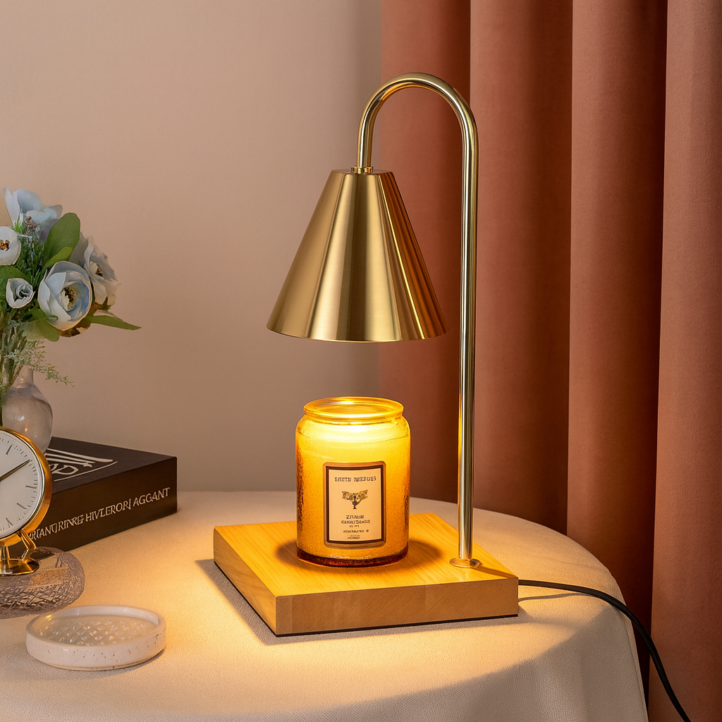 Candle Heater with Wood Base